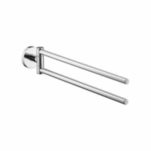Hansgrohe 40512000 Wall Mount Dual Towel Bar, Logis, 2 in OAD x 2-5/8 in OAH, Brass, Polished Chrome