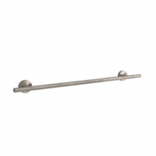 Hansgrohe 40516820 Wall Mount Towel Bar, Logis, 24 in L Bar, 2-7/8 in OAD x 2-1/2 in OAH, Brass, Brushed Nickel