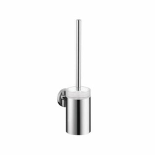 Hansgrohe 40522000 Logis S/E Toilet Brush With Holder, 15-1/4 in H, Brass/Crystal Glass, Chrome Plated