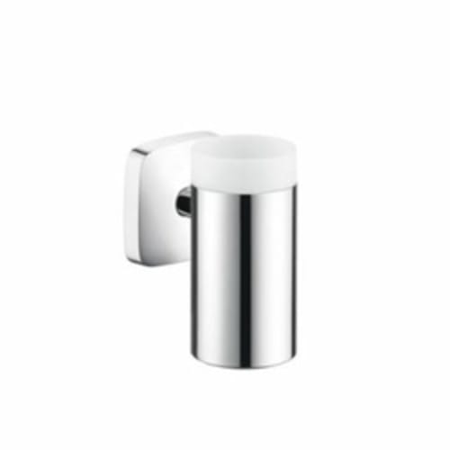 Hansgrohe 41504000 PuraVida Tooth Brush Tumbler, 8 oz Capacity, 5 in H, Brass/Vitreous China, Polished Chrome