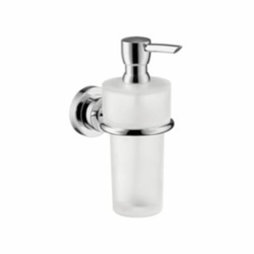 Hansgrohe 41719000 Axor Citterio Soap/Lotion Dispenser, 8 oz, Wall Mount, Frosted Crystal Glass, Chrome Plated