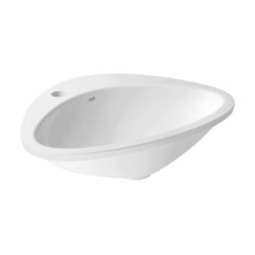 Hansgrohe 42310000 Axor Massaud Bathroom Sink, Oval, 23 in W x 18-1/2 in D, Drop-In Mount, Cast Marble, Chrome Plated, Import