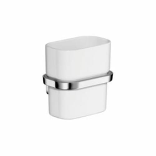 AXOR 42434000 Urquiola Tumbler and Holder, Opal Glass/Solid Brass, Polished Chrome