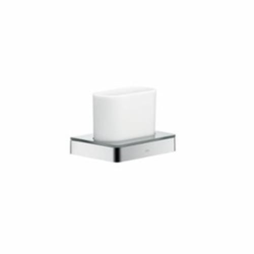 AXOR 42834000 Universal EU Version Tooth Brush Holder/Tumbler, 4-1/8 in H, Glass/Metal, Polished Chrome, Import