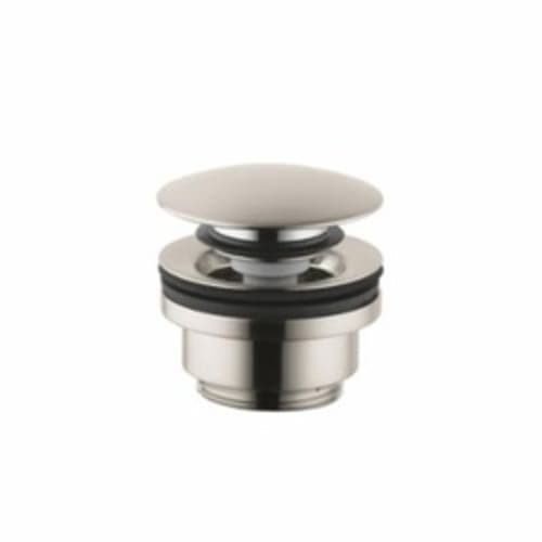 Hansgrohe 50100821 Sink Drain With Push-Open Drain, 1-1/4 in, 2-1/2 in Grid, Brass Drain, Brushed Nickel, Domestic