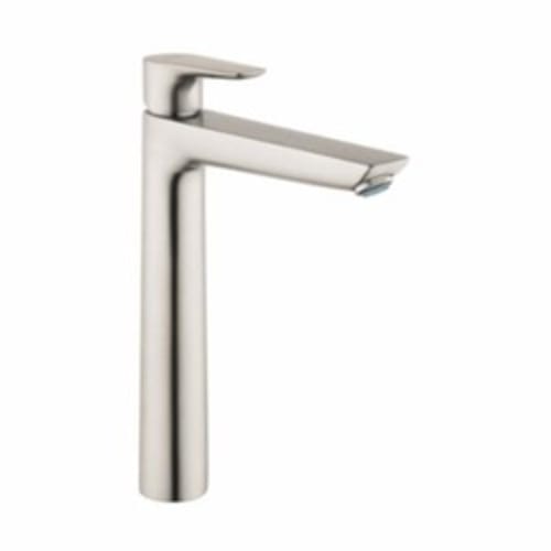 Hansgrohe 71717821 Basin Mixer, Talis E, 1.2 gpm Flow Rate, 9-1/4 in H Spout, 1 Handles, 1 Faucet Holes, Brushed Nickel, Function: Traditional