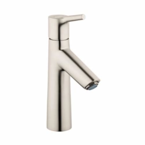 Hansgrohe 72020821 Basin Mixer, Talis S 100, 1.2 gpm Flow Rate, 3-7/8 in H Spout, 1 Handles, Pop-Up Drain, 1 Faucet Holes, Brushed Nickel, Function: Traditional