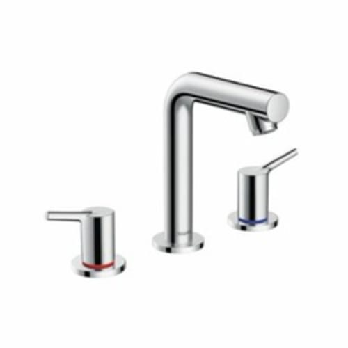 Hansgrohe 72130001 Widespread Basin Mixer, Talis S 150, 1.2 gpm Flow Rate, 5-7/8 in H Spout, 8 in Center, Polished Chrome, 2 Handles, Pop-Up Drain
