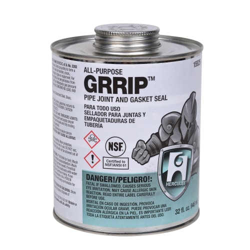 Hercules® Grrip™ 15525 Thread Sealant, 32 oz, Liquid Paste, Black