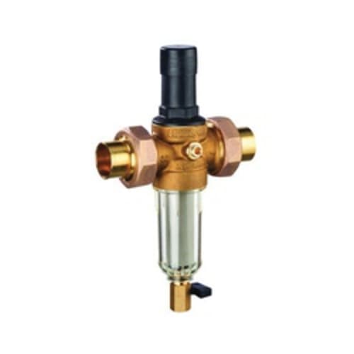 Honeywell DialSet® FK06-102-DUT-LF Pressure Regulating Valve With Filter Combination, 1 in, Double Union NPT, 25 to 90 psi, 28.14 gpm, Brass Body