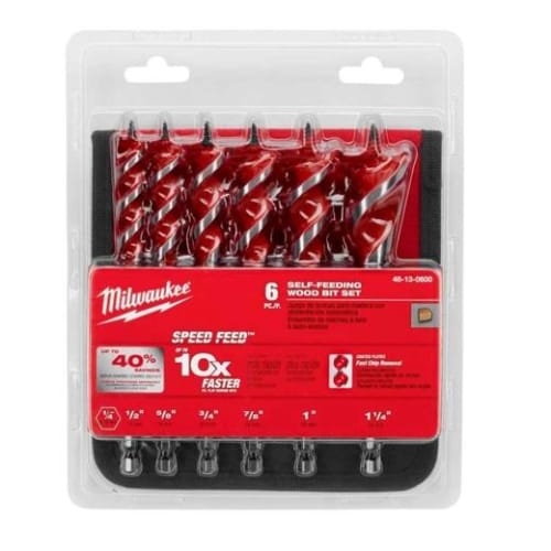 Milwaukee® 48-13-0600 Speed Feed™ Wood Drill Bit Set, 6 Pieces