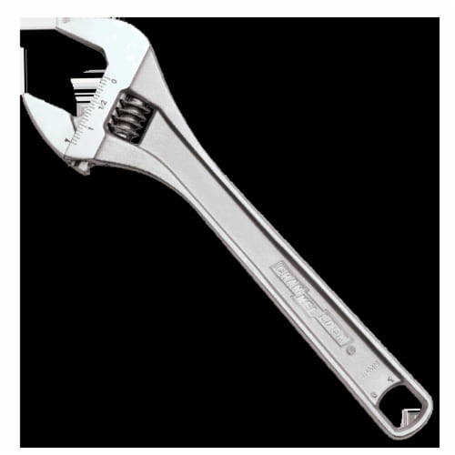 Channellock® 810W Uninsulated Adjustable Wrench, 1.38 in, 10 in OAL, Chrome Vanadium Steel Body, Chrome Vanadium Steel, Chrome Plated