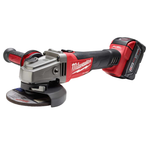 Milwaukee® 2781-21 M18™ FUEL™ Cordless Angle Grinder Kit, 5 in Dia Wheel, 5/8-11 Arbor/Shank, 18 VDC, Lithium-Ion Battery, 1 Battery, Slide With Lock-ON Switch