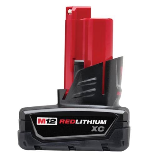 Milwaukee® 48-11-2402 M12™ Rechargeable Cordless Battery Pack, 3 Ah Li-Ion Battery, 12 VDC, For Use With Milwaukee® M12™ Cordless Power Tools, Bare Tool