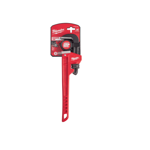 Milwaukee® OVERBITE JAW ™ 48-22-7112 Pipe Wrench, 12 in OAL, Hook Jaw, Steel Handle