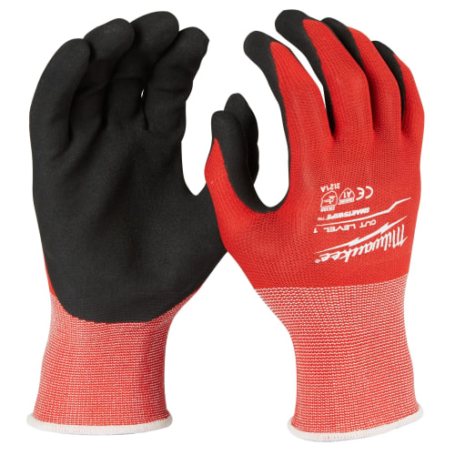 Milwaukee® 48-22-8901B Dipped Gloves, S, Nylon, Knit Cuff, Resists: Abrasion, Tear and Puncture, ANSI Cut-Resistance Level: A1, ANSI Puncture-Resistance Level: 1