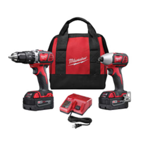 Milwaukee® 2697-22 M18™ Cordless Combination Kit, Tools: Hammer Drill, Impact Driver, 18 V, 3 Ah Lithium-Ion, Keyless