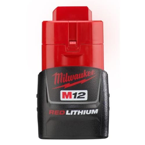 Milwaukee® 48-11-2401 M12™ Rechargeable Cordless Battery Pack, 1.5 Ah Li-Ion Battery, 12 VDC, For Use With Milwaukee® M12™ Cordless Power Tools, Bare Tool