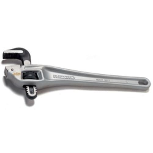 RIDGID® 31130 24 Series Offset Pipe Wrench, 3 in Pipe, 24 in OAL, Hook Jaw, Aluminum Handle, Standard Adjustment, Silver