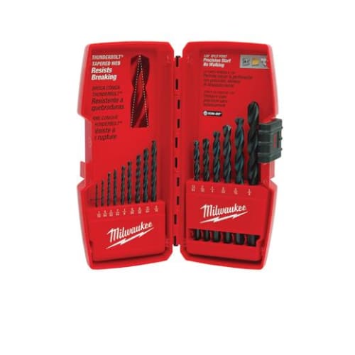 Milwaukee® 48-89-2803 Thunderbolt® Secure-Grip™ Drill Bit Set, 15 Pieces, Black Oxide