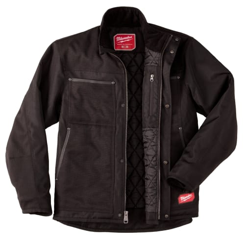 Milwaukee® 253B-2X 253B Traditional Jacket, Black, Ripstop Polyester, 46 to 48 in Chest, Resists: Abrasion, Tear, Water and Wind, 100g high-loft insulation lining