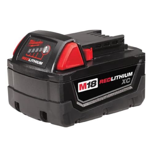 Milwaukee® 48-11-1828 M18™ Rechargeable Cordless Battery Pack, 3 Ah Li-Ion Battery, 18 VDC, For Use With Milwaukee® M18™ Cordless Power Tools, Bare Tool