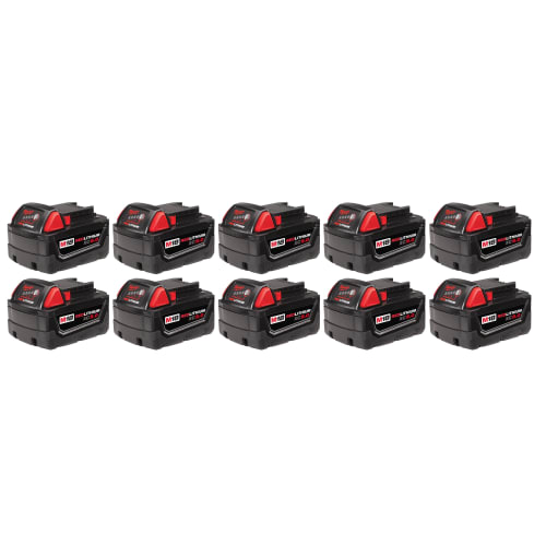 Milwaukee® REDLITHIUM™ 48-11-1851 Extended Capacity Battery, 5 Ah Lithium-Ion Battery, 120 VAC/18 VDC, For Use With 18 VDC Cordless Tool, M18™ Power Tool