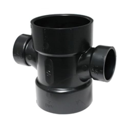 IPEX® 102189 DWV Double Sanitary Tee, 3 x 3 x 1-1/2 x 1-1/2 in Nominal, Hub End Style, ABS