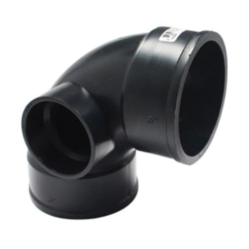IPEX® 102236 DWV Elbow With Side Inlet, 3 x 3 x 2 in Nominal, Hub End Style, ABS