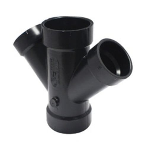 IPEX® 102374 DWV Double Wye, Fitting/Connector: Reducing Wye, 2 x 2 x 1-1/2 x 1-1/2 in Nominal, Hub End Style, ABS