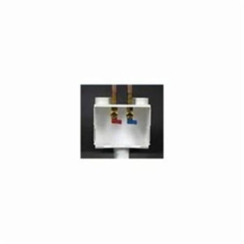 Water-Tite DU-ALL™ 82052 Outlet Box With Quart Turn Valve, For Use With Dual Drain Washing Machine, 1/2 in C, Brass, White