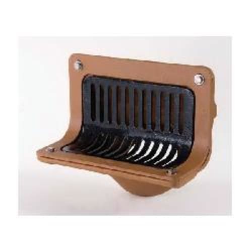 Smith® 1520T03 90 deg Flush Grate Scupper Drain, 3 in Outlet, Thread Connection, Cast Iron Drain