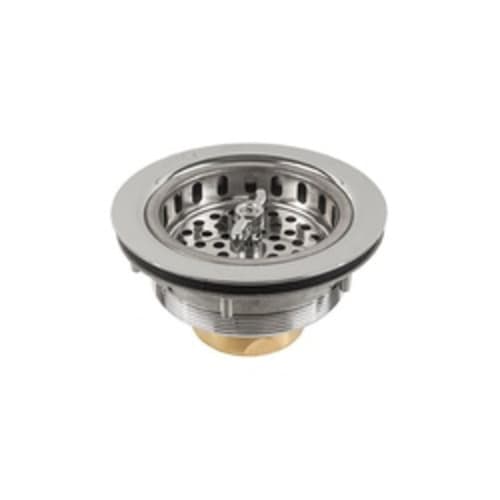 Jomar Valve® Twist-N-Loc® 300-001 DESIGNERS Basket Sink Strainer, For Use With 1/16 and 3/4 in THK Sink, Brass, Chrome Plated