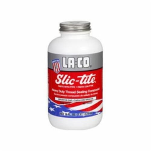 LA-CO® Slic-Tite® Premium Grade Pipe Thread Sealant, 0.25 pt Brush-In-Cap, Liquid, White, 1.48