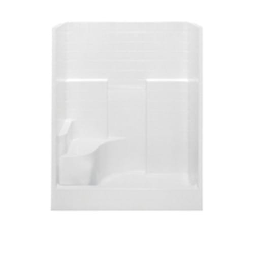 Aquatic 1603COS-RH-WHT Everyday 1-Piece DuraCore Shower Stall, 60 in W x 72 in H, AcrylX™ Acrylic, White