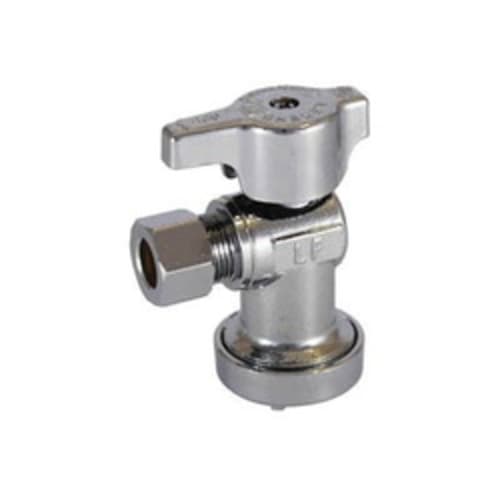 LEGEND 114-913NL T-596NL 1/4 Turn Straight Supply Stop Valve, 1/2 x 3/8 in, Insta-Loc® Push Connect x OD Compression, Forged Brass Body, Import