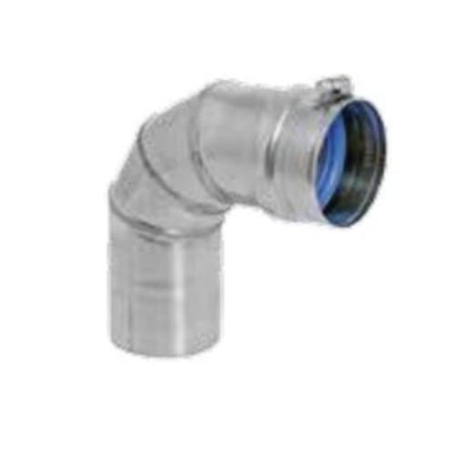 DuraVent® FasNSeal® FSELB9004 Vent Elbow, 4 in, 90 deg, Stainless Steel, 27 ga