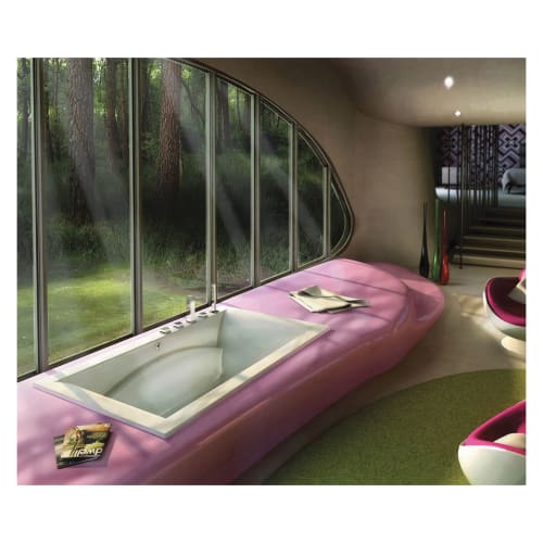 MAAX® 101275-000-001-000 Optik® 7242 Bathtub With Armrest, Optik® 7242, Soaking, Rectangle Shape, 72 in L x 42 in W, Center Drain, White, Domestic