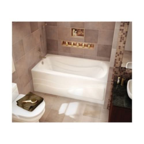 MAAX® 102204-L-000-001 Tenderness™ 7236 Bathtub with Armrest, Chromatherapy, Rectangular, 72 in L x 36 in W, Left Drain, White