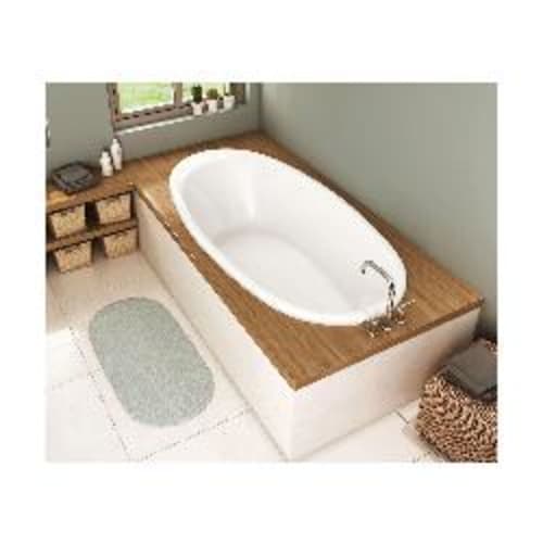 Aker® by MAAX 106168-000-001 Saturna™ 7236 Bathtub, Soaking, Oval, 72 in L x 36 in W, End Drain, White