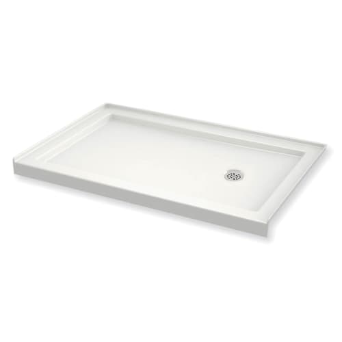 MAAX® Professional 410005-R-501-001 B3 ROUND 6032 Single Threshold Rectangular Alcove Shower Base Without Seat, 59-7/8 in L x 31-7/8 in W, Round Right Drain