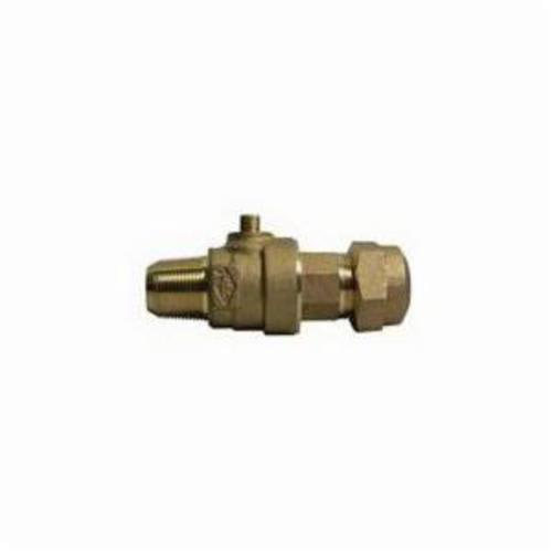 A.Y. McDonald 5182-049 Ball Corporation Stop, 1 in, AWWA/CC x -22 CTS Compression, Brass Body, EPDM Softgoods