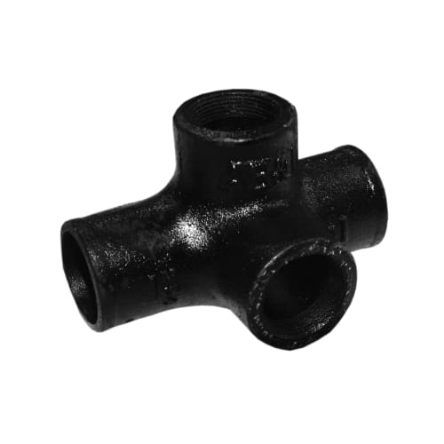 Tyler Pipe 008149 Tapped Sanitary Tee, 2 x 1-1/2 x 1-1/2 in Nominal, No-Hub End Style, Cast Iron