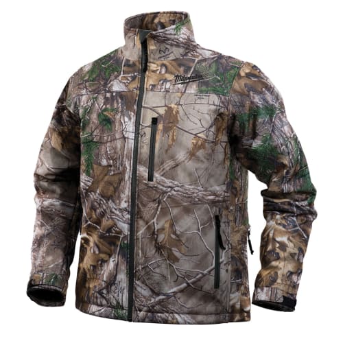 Milwaukee® 221C-21L M12™ Heated Jacket, L, Realtree Xtra® Camouflage, QUIETSHELL™ Polyester/Brushed Tricot, 42 to 44 in Chest, Resists: Water and Wind