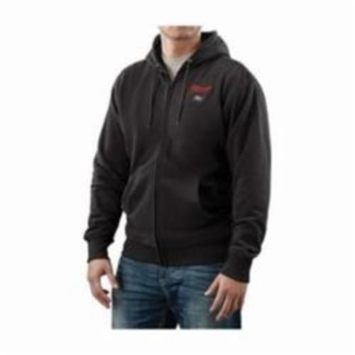 Milwaukee® 2380-L M12™ Heated Hoodie, L, Men's, Black, Polyester Blend Inner/Cotton/Polyester Blend Outer/Waffle Weave Cotton