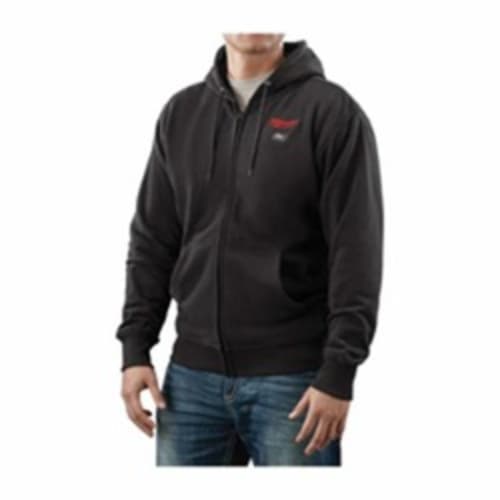 Milwaukee® 2381-L M12™ Heated Hoodie Kit, L, Men's, Black, Polyester Blend Inner/Cotton/Polyester Blend Outer/Waffle Weave Cotton