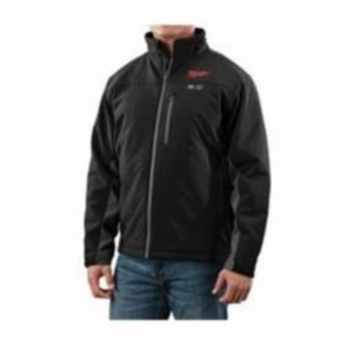 Milwaukee® 2395-3X M12™ Insulated Heated Jacket Kit, 3XL, Black Outer/Black Lining/Gray Accents, Polyester/Spandex® Softshell/Thermal Knit Fleece Inner, 60 in Chest, Resists: Water and Wind