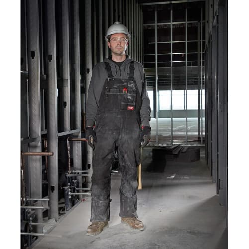 Milwaukee® 261B-2XR Insulated Zip to Thigh Zip to Thigh Bib Overall, Unisex, 2XL/Regular, Black, Ripstop Polyester, 30 in L Inseam