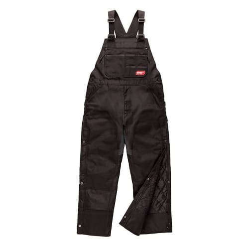Milwaukee® 261B-SR Insulated Zip to Thigh Zip to Thigh Bib Overall, Unisex, S/Regular, Black, Ripstop Polyester, 30 in L Inseam
