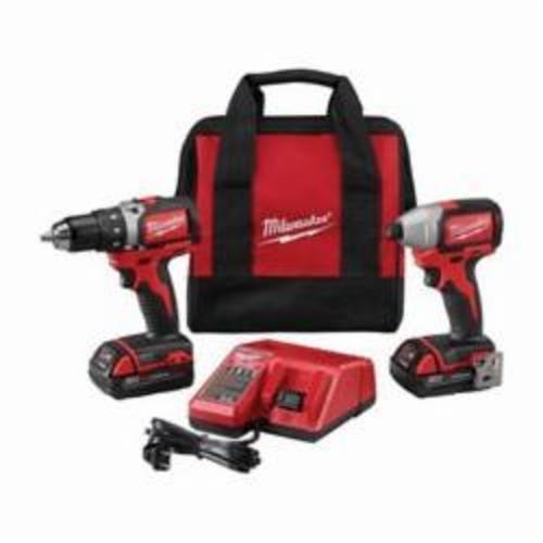 Milwaukee® 2798-22CT M18™ Compact Brushless Impact Cordless Combination Kit, Tools: Drill, Impact Driver, 18 VDC, 2 Ah Lithium-Ion, Keyless Blade